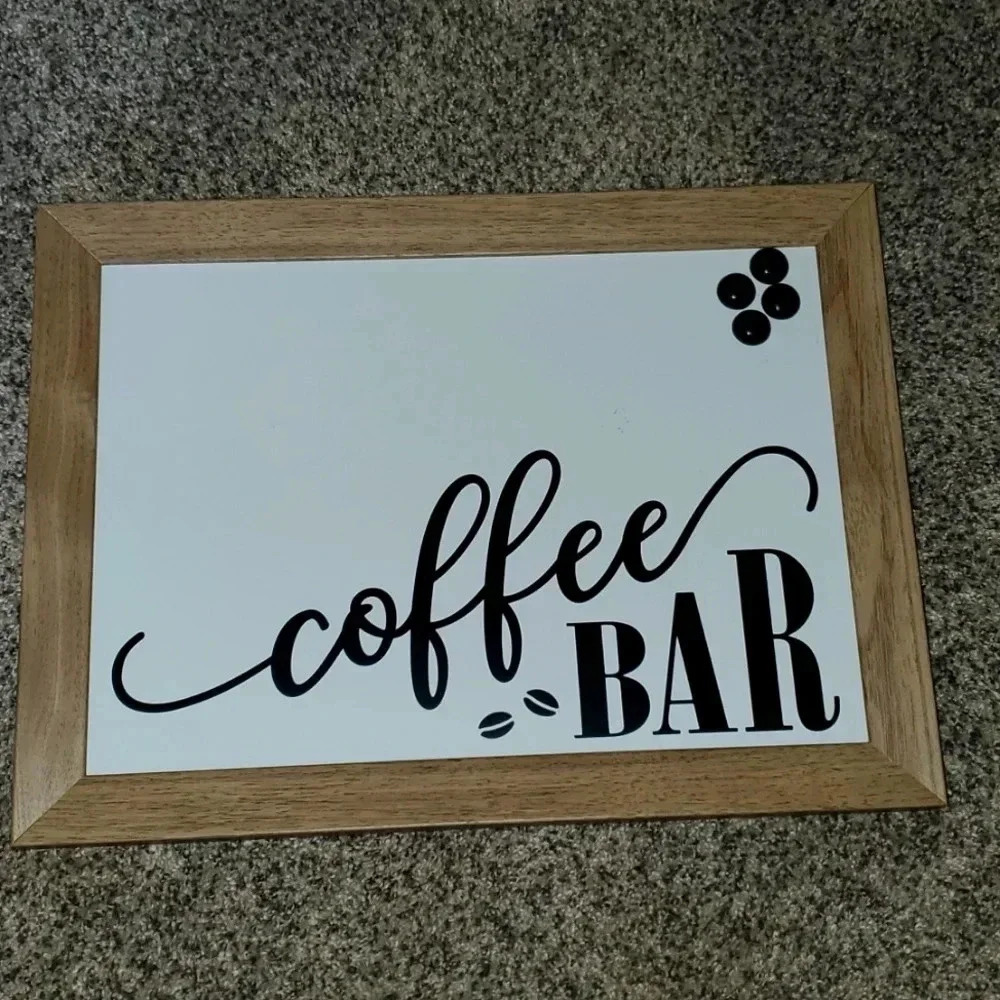 Coffee Bar Magnetic Dry Erase Board Extra Magnets